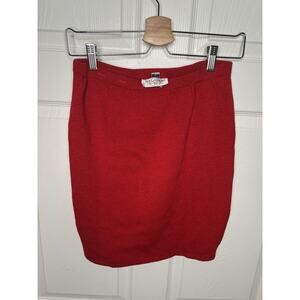 St John Sportswear Knit Red Pencil Skirt Womens Sz 8